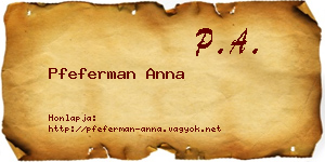 Pfeferman Anna névjegykártya